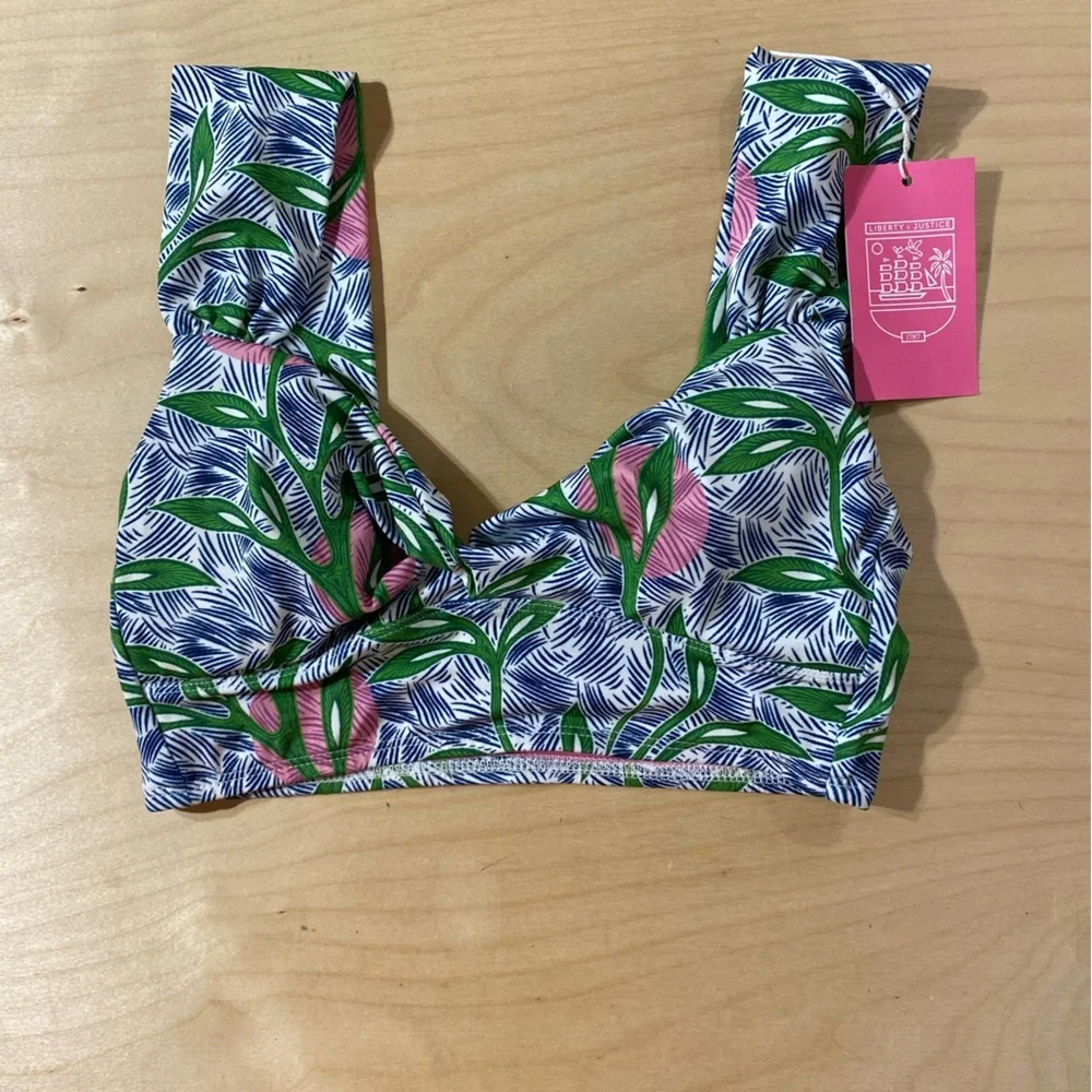 Liberty & Justice Tropical Print Bikini Top Medium (OO)